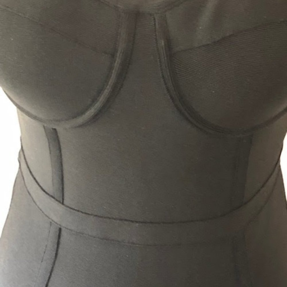 Womens Ribbed Little Black Dress